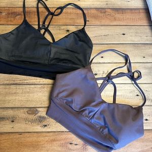 Alo Sports Bra Set of 2 | Black & Purple, Size XS